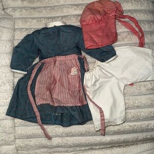 American Girl KIRSTENS Meet Dress Retired Vintage Style Doll Outfit with Bonnet